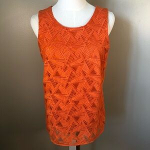 NWT Calvin Klein Orange Geometric Tank Top Size XS